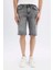 Slim Fit Dar Kesim Jean Bermuda Şort C2695AX24SM 4