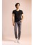 Slim Fit Dar Kesim V Yaka Kısa Kollu %100 Pamuk Basic Tişört M4791AZ23SM 2