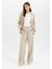 Oversize Geniş Kalıp Ceket Yaka Keten Karışımlı Blazer Ceket C6243AX24SM 2