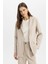 Oversize Geniş Kalıp Ceket Yaka Keten Karışımlı Blazer Ceket C6243AX24SM 4