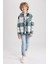 Erkek Çocuk Oversize Fit Kapüşonlu Flanel Uzun Kollu Gömlek Z1002A623AU 2