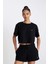 Fit Crop Bisiklet Yaka Sporcu Ribana Kısa Kollu Tişört A9916AX24SM 1