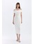 Bodycon Vücudu Saran Omuzu Açık Fitilli Kaşkorse Kolsuz Midi Abiye Elbise D1827AX24HS 1
