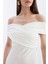 Bodycon Vücudu Saran Omuzu Açık Fitilli Kaşkorse Kolsuz Midi Abiye Elbise D1827AX24HS 4