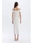 Bodycon Vücudu Saran Omuzu Açık Fitilli Kaşkorse Kolsuz Midi Abiye Elbise D1827AX24HS 5