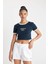 Fit NBA Brooklyn Nets Crop Bisiklet Yaka Ribana Kısa Kollu Tişört B9994AX24SM 3