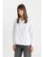 Basic Düz Poplin Uzun Kollu Gömlek C8645AX24SM 4