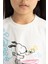 Kız Çocuk Snoopy Bisiklet Yaka Kısa Kollu Tişört C4840A824SM 5