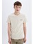 Slim Fit Dar Kesim Bisiklet Yaka Baskılı Kısa Kollu Tişört C3947AX24SM 3