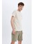 Slim Fit Dar Kesim Bisiklet Yaka Baskılı Kısa Kollu Tişört C3947AX24SM 5