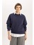 Oversize Fit Bisiklet Yaka Kalın Sweatshirt V2697AZ23WN 1