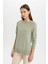 Yumuşak Dokulu Bisiklet Yaka Reglan Kol Basic Düz Triko Kazak I6913AZ24WN 3