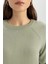 Yumuşak Dokulu Bisiklet Yaka Reglan Kol Basic Düz Triko Kazak I6913AZ24WN 5