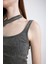 Fitted Dar Kalıp Asimetrik Yaka Fitilli Kaşkorse Atlet C5167AX24SM 5
