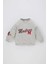 Erkek Bebek Bisiklet Yaka Baskılı İçi Yumuşak Tüylü Sweatshirt B8543A524SP 5