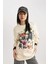 Coool Oversize Fit Geniş Kalıp Bisiklet Yaka Sırt Baskılı Kalın Kumaş Sweatshirt B8652AX23WN 1