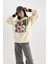 Coool Oversize Fit Geniş Kalıp Bisiklet Yaka Sırt Baskılı Kalın Kumaş Sweatshirt B8652AX23WN 3