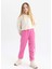 Kız Çocuk Baskılı Beli Bağcıklı Lastikli Paça Cepli Jogger Eşofman Altı 2