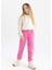 Kız Çocuk Baskılı Beli Bağcıklı Lastikli Paça Cepli Jogger Eşofman Altı 3