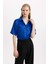 Regular Fit Saten Kısa Kollu Gömlek C3218AX24SM 4
