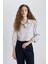Oversize Geniş Kalıp Crop Poplin Uzun Kollu Gömlek C5026AX24SP 4