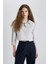 Oversize Geniş Kalıp Crop Poplin Uzun Kollu Gömlek C5026AX24SP 5