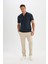 New Regular Fit Fermuarlı Kısa Kollu Basic Düz Polo Tişört C5586AX24SM 2