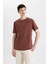 New Regular Fit Bisiklet Yaka Basic Düz %100 Pamuk Kısa Kollu Tişört V7699AZ24SP 4