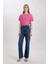 Regular Fit Bisiklet Yaka Penye Basic Düz Kısa Kollu Tişört W9584AZ24SM 2