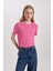 Regular Fit Bisiklet Yaka Penye Basic Düz Kısa Kollu Tişört W9584AZ24SM 4