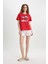 Fall in Love Pijama Takımı Regular Fit Baskılı Kısa Kollu Üst Şort C0770AX24SM 1