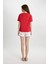 Fall in Love Pijama Takımı Regular Fit Baskılı Kısa Kollu Üst Şort C0770AX24SM 4