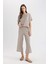 Wide Leg Geniş Bol Paça Normal Bel Bürümcük Kapri Pantolon C4329AX24SP 1