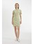 Coool Bodycon Vücudu Saran Bisiklet Yaka Fitilli Kaşkorse Kısa Kollu Mini Elbise C1503AX24SP 1