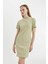 Coool Bodycon Vücudu Saran Bisiklet Yaka Fitilli Kaşkorse Kısa Kollu Mini Elbise C1503AX24SP 3