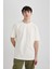 %100 Pamuk Boxy Fit Bisiklet Yaka Kısa Kollu Basic Düz Tişört C5277AX24SP 3