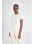Fit Crop Bisiklet Yaka Sporcu Basic Düz Kısa Kollu Tişört A2430AX24SP 4