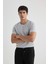 Slim Fit Dar Kesim Bisiklet Yaka Kısa Kollu Basic Düz Tişört M6608AZ24SP 3