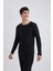 Slim Fit Bisiklet Yaka Basic Uzun Kollu Pijama Üstü Z2771AZ24SP 3