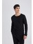 Slim Fit Bisiklet Yaka Basic Uzun Kollu Pijama Üstü Z2771AZ24SP 4