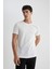 Slim Fit Dar Kesim Bisiklet Yaka Kısa Kollu Basic Düz Tişört M6608AZ24SP 3