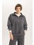 Relax Fit Polo Yaka Yarım Fermuarlı Sweatshirt B9016AX23WN 1