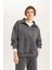 Relax Fit Polo Yaka Yarım Fermuarlı Sweatshirt B9016AX23WN 3