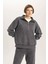 Relax Fit Polo Yaka Yarım Fermuarlı Sweatshirt B9016AX23WN 4