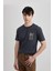 %100 Pamuk Slim Fit Dar Kesim Bisiklet Yaka Baskılı Kısa Kollu Tişört C2131AX24SM 3