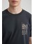 %100 Pamuk Slim Fit Dar Kesim Bisiklet Yaka Baskılı Kısa Kollu Tişört C2131AX24SM 4