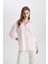 Oversize Geniş Kalıp Basic Düz Oxford Uzun Kollu Gömlek C4597AX24SM 1