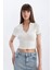 Slim Fit Dar Kesim Polo Yaka Fitilli Kaşkorse Kısa Kollu Tişört D4545AX24HS 4