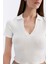 Slim Fit Dar Kesim Polo Yaka Fitilli Kaşkorse Kısa Kollu Tişört D4545AX24HS 5