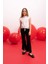 Kız Çocuk Siyah İspanyol Yırtmaçlı Paça Pantolon B6893A824SM 1